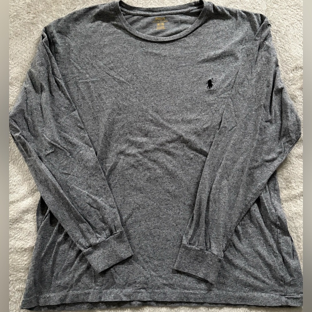 Polo Ralph Lauren Dark Gray Long Sleeve Men's Tee (XL)